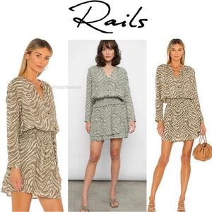 Rails dress sz L, Anthropologie Jasmine boho mini dress safari wildcat print